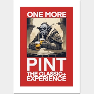 One More Pint - White Outline Posters and Art